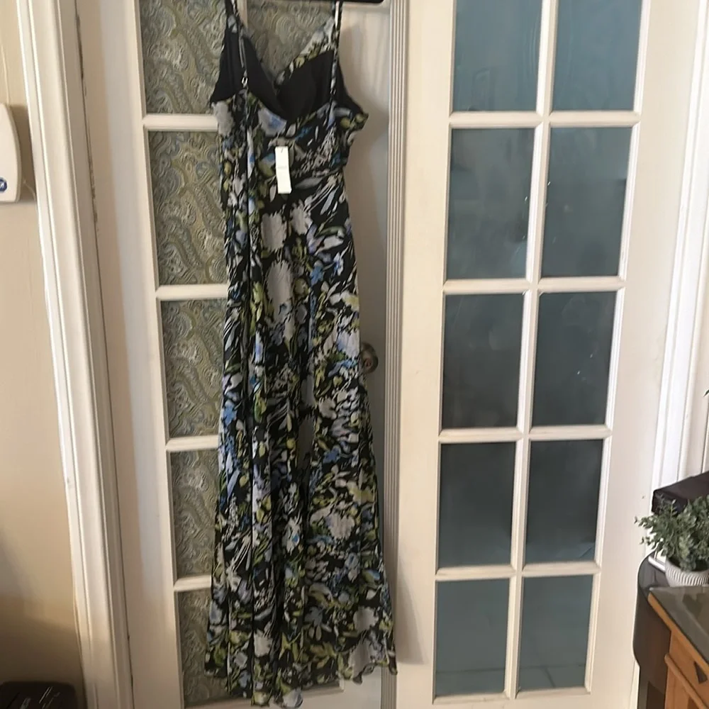 Abercrombie & Fitch Floral Maxi Dress in Black, Blue & Green